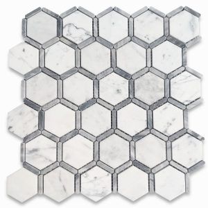 Natural Marble Stone Subway Tile,Hexagon, 2 inch