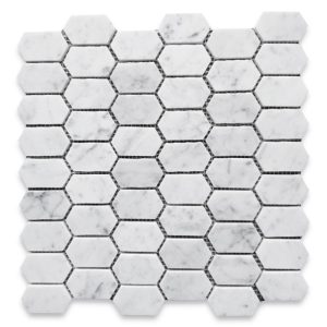 Natural Marble Stone Subway Tile,Long Hexagon,1*2 inch